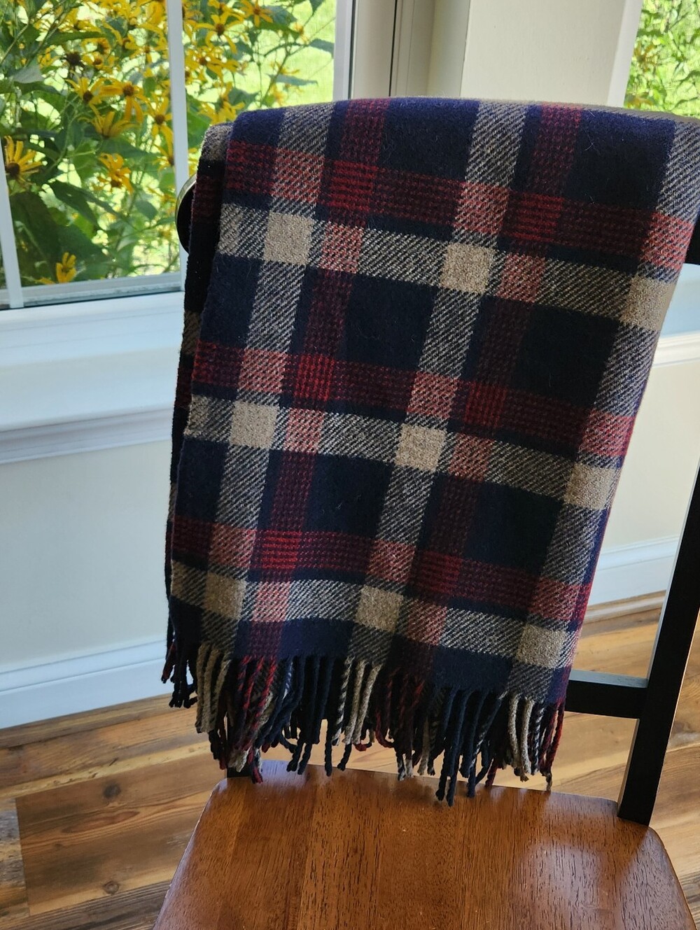 Pendelton Home Collection Wool Throw Blanket  54" x 59" + Fringe USA Gray 54x59